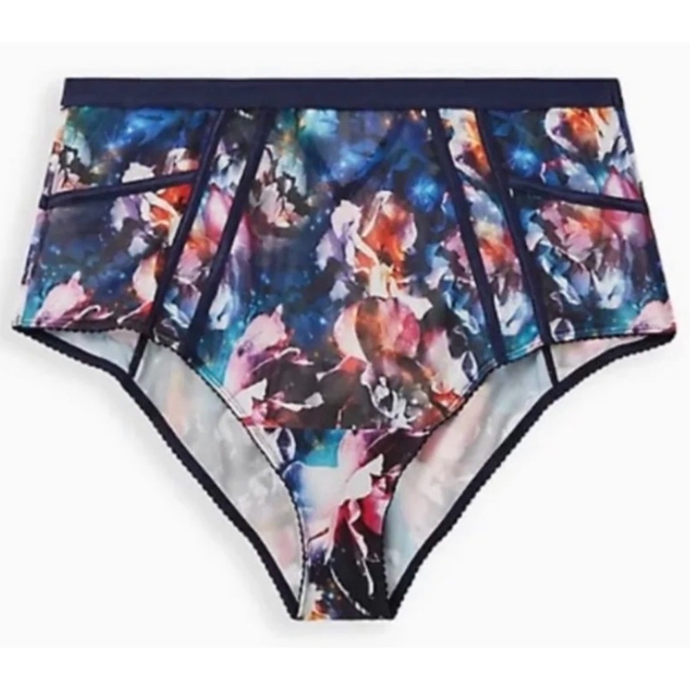Torrid Blue Floral Galaxy Cutout High-Waist Brief NWT SZ 1 (14-16) - Picture 3 of 13